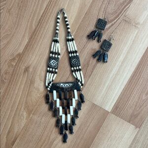 Bohemian Tribal Necklace and Earring Set